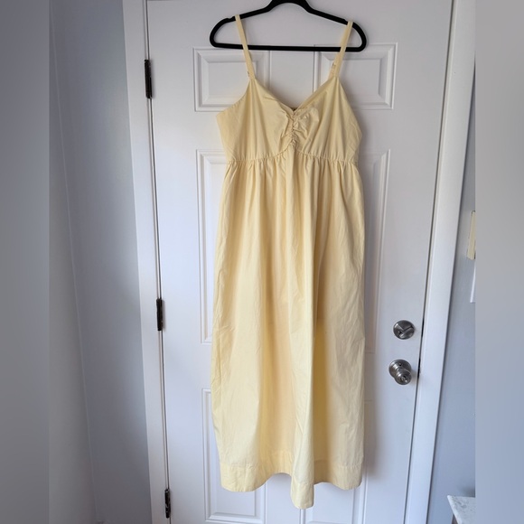 A&F Abercrombie & Fitch Sweetheart Babydoll butter yellow midi dress size XL - Picture 2 of 6